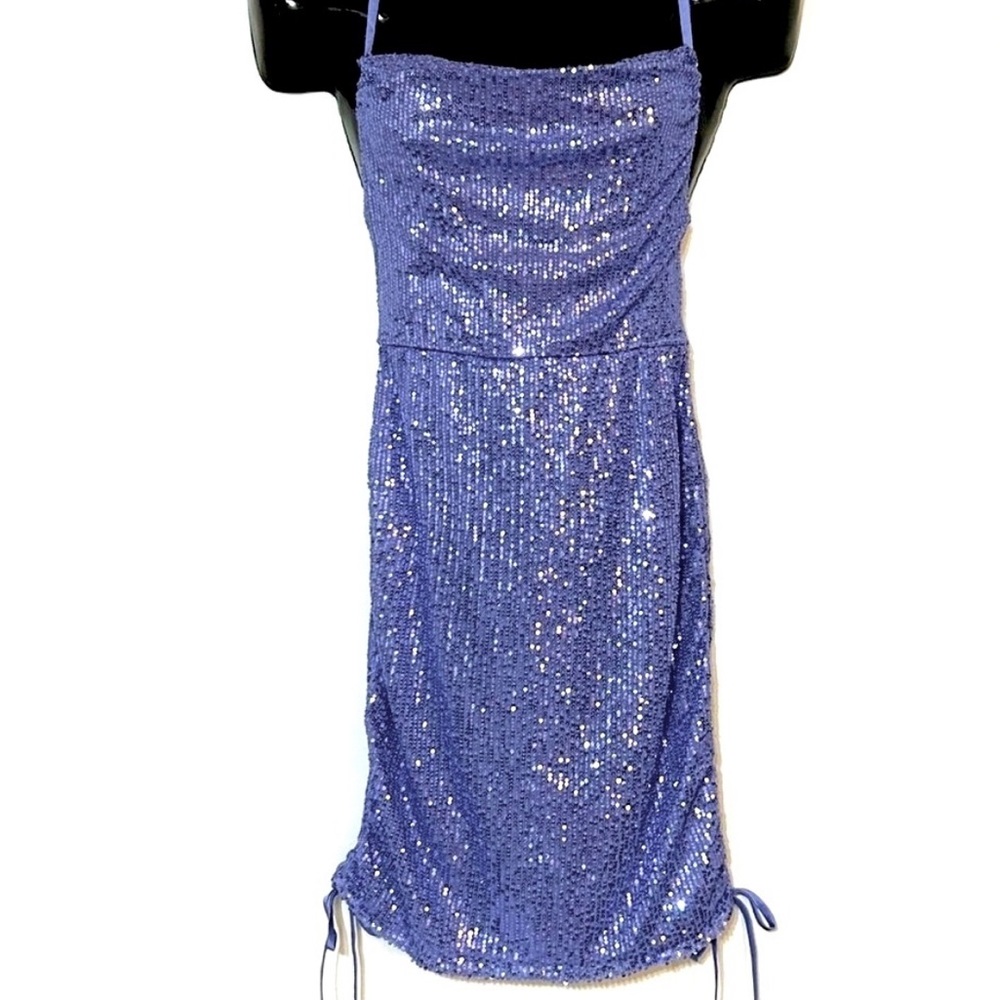 Wild Fable Strapless Purple Sequin Dress - Picture 3 of 8